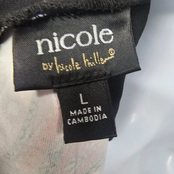 Nicole Miller Dress Black Art Deco Sleeveless Sheath Bodycon L NWT - Picture 10 of 13